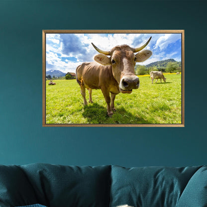 Farm 3D Cattle Head Canvas Print