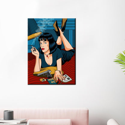 Comic Style Woman Canvas Print