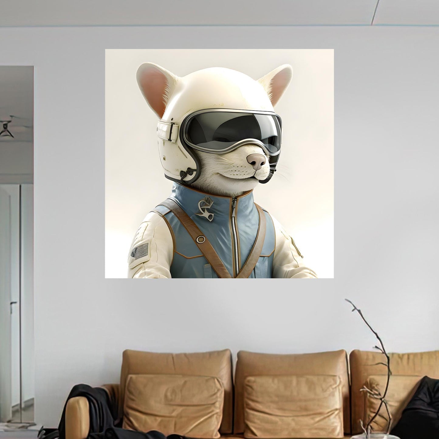 Lovely Cat 3D Abstract Canvas Print