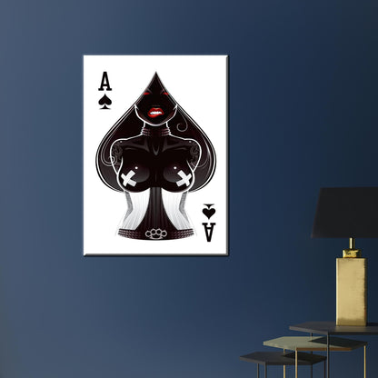 Ace Hearts Woman Canvas Print