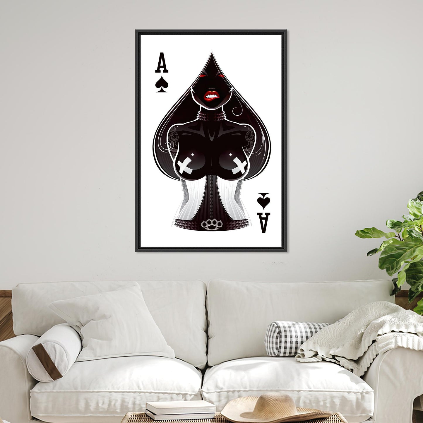 Ace Hearts Woman Canvas Print