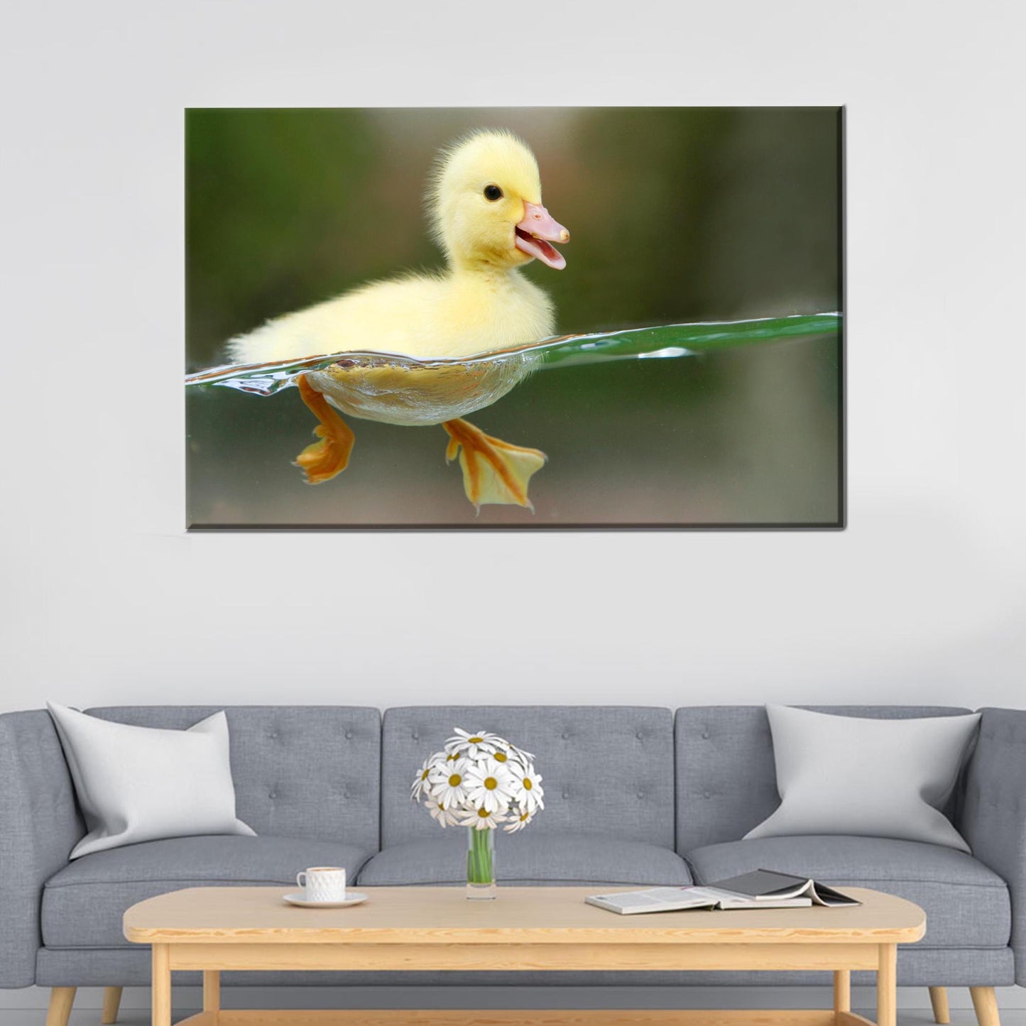 Modern Printed Canvas: Cute Baby Duck Artwork for Personalized Teacher Gift