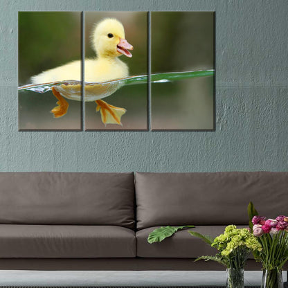 Modern Printed Canvas: Cute Baby Duck Artwork for Personalized Teacher Gift