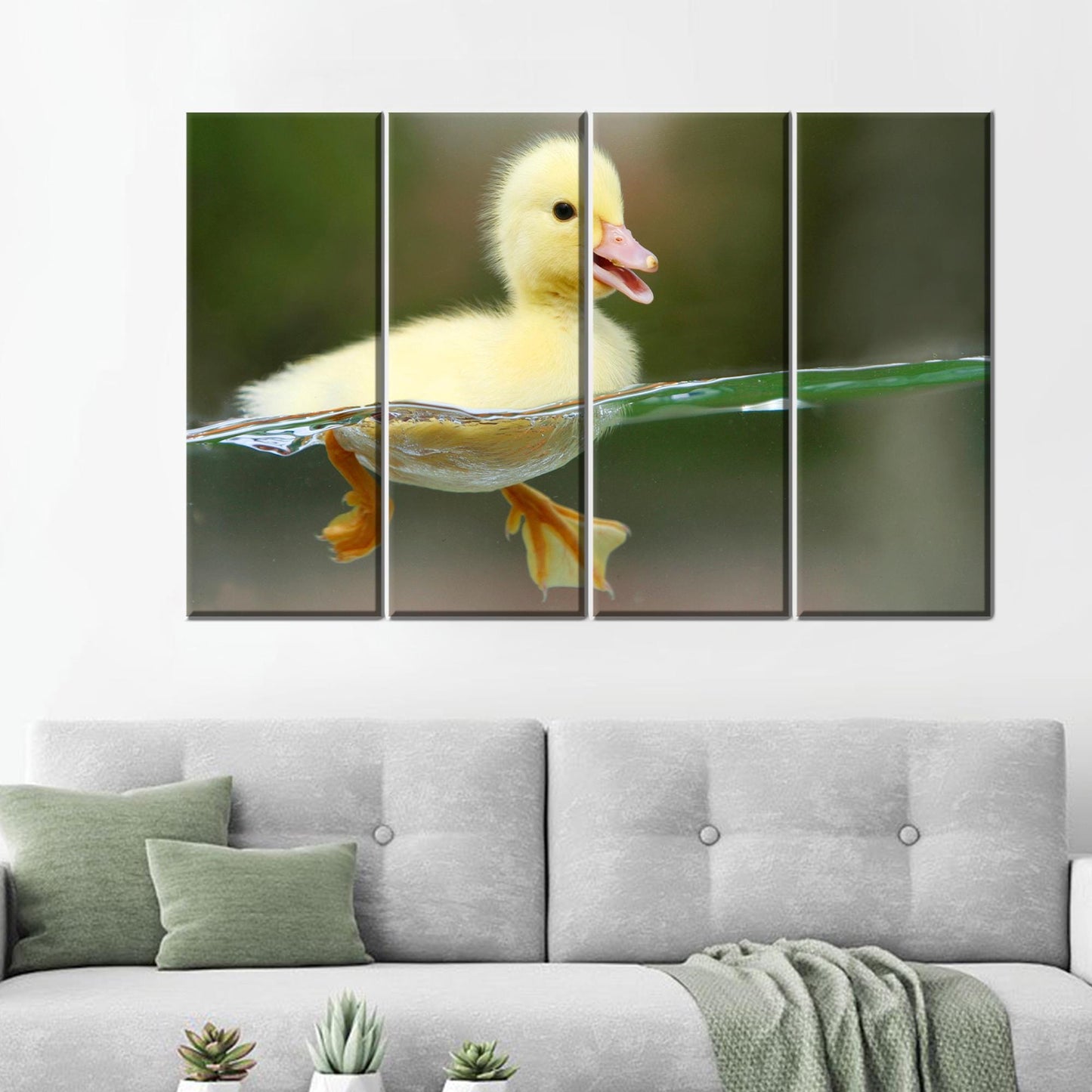 Modern Printed Canvas: Cute Baby Duck Artwork for Personalized Teacher Gift