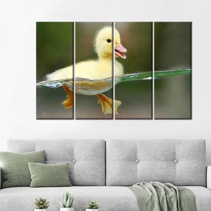 Modern Printed Canvas: Cute Baby Duck Artwork for Personalized Teacher Gift