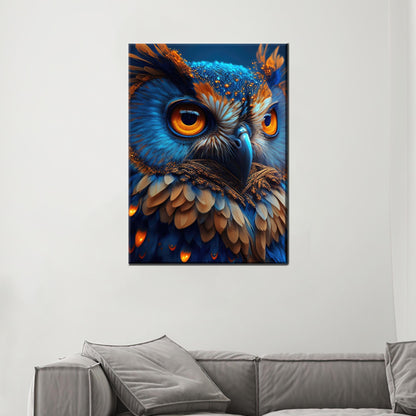 Blue Owl Floating Canvas Print