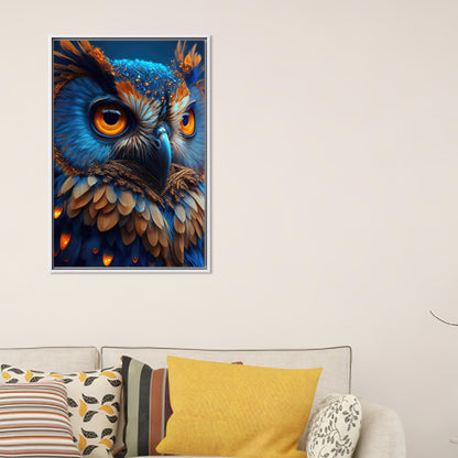 Blue Owl Floating Canvas Print