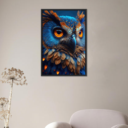 Blue Owl Floating Canvas Print