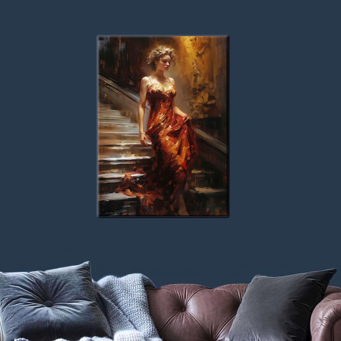 Abstract Woman Painting Canvas Print