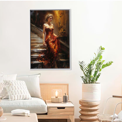 Abstract Woman Painting Canvas Print
