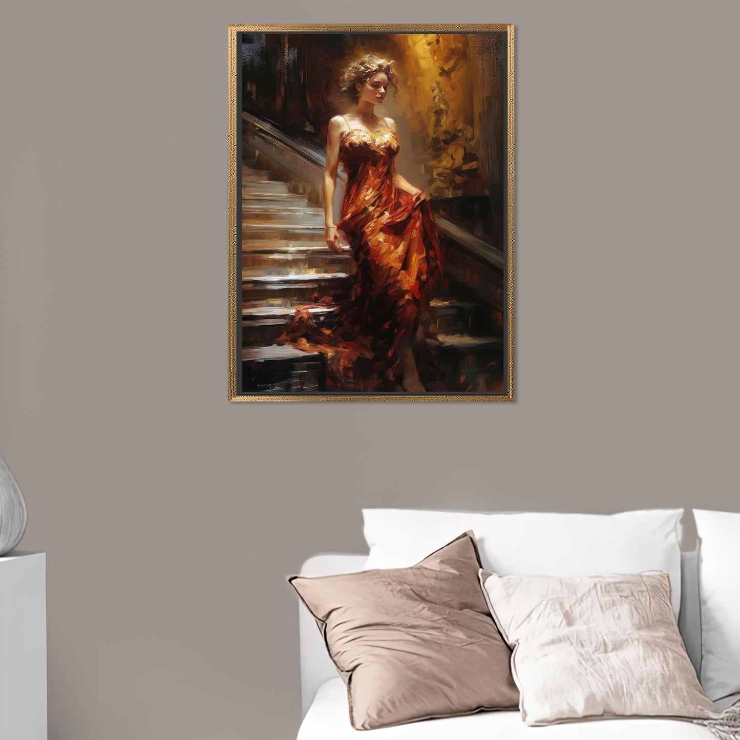 Abstract Woman Painting Canvas Print