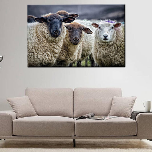 3D Sheep Art Canvas Print for Farmhouse Wall Decor - Personalized Bridesmaid Gift