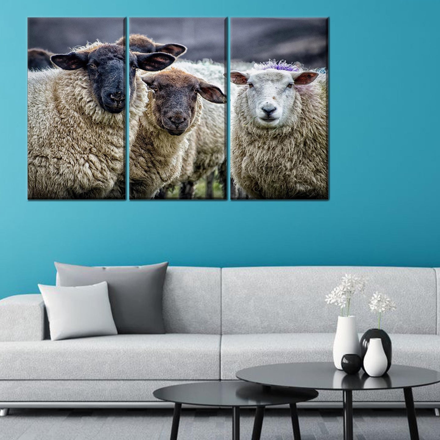 3D Sheep Art Canvas Print for Farmhouse Wall Decor - Personalized Bridesmaid Gift