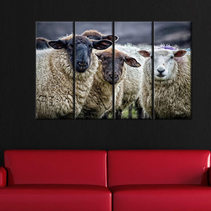3D Sheep Art Canvas Print for Farmhouse Wall Decor - Personalized Bridesmaid Gift