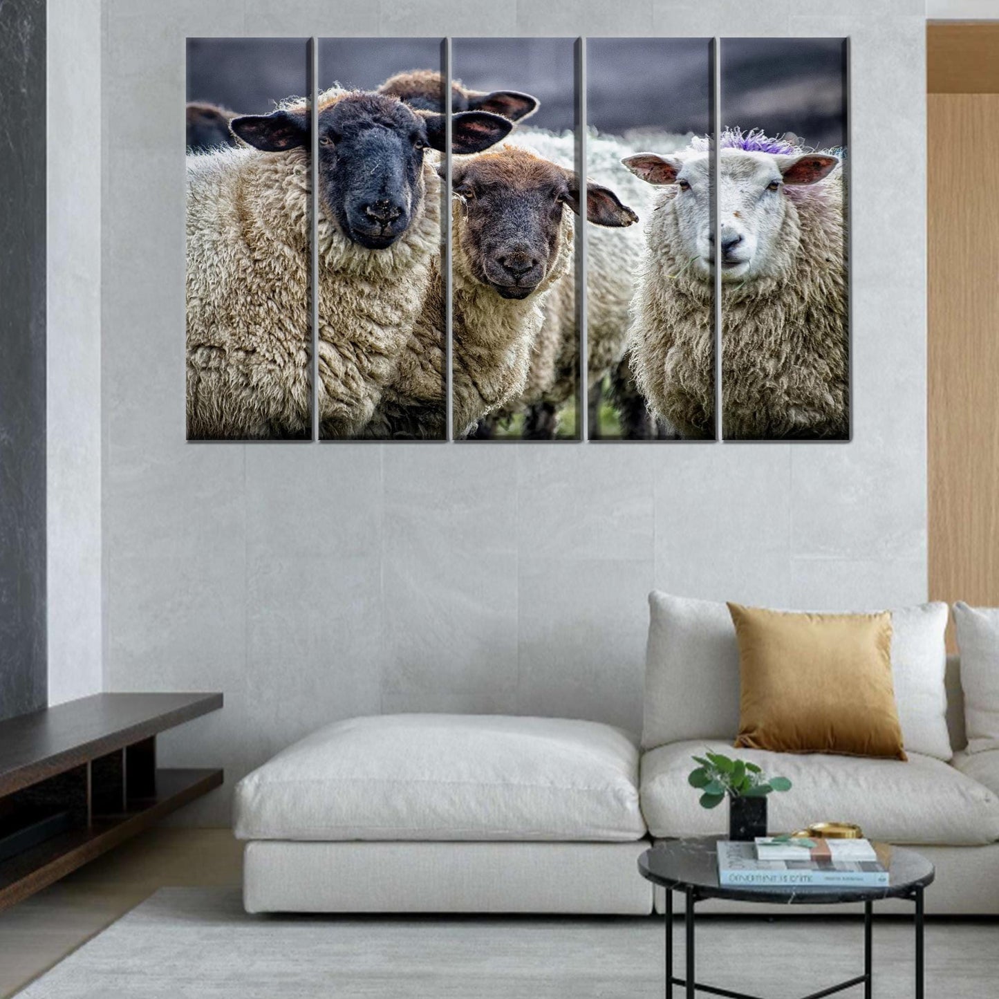 3D Sheep Art Canvas Print for Farmhouse Wall Decor - Personalized Bridesmaid Gift