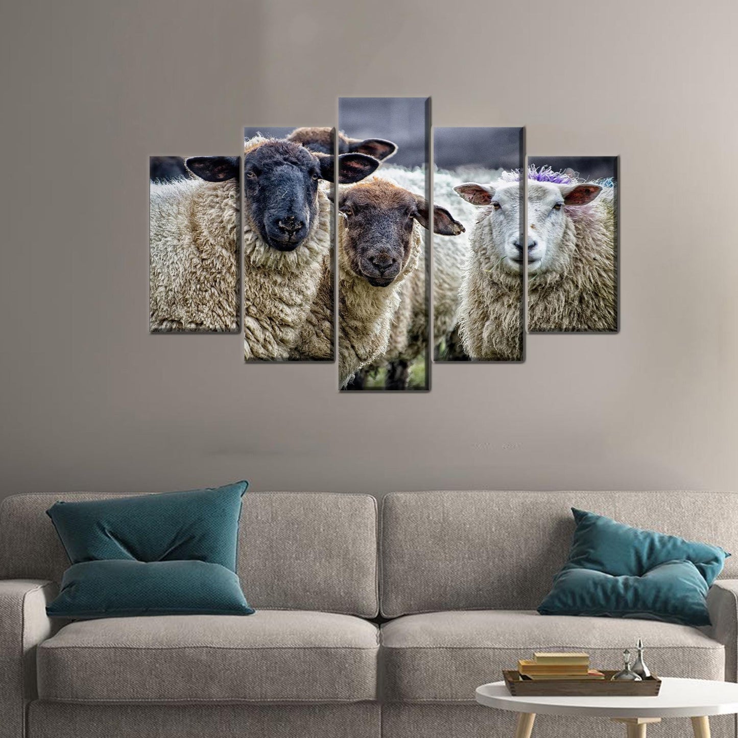 3D Sheep Art Canvas Print for Farmhouse Wall Decor - Personalized Bridesmaid Gift