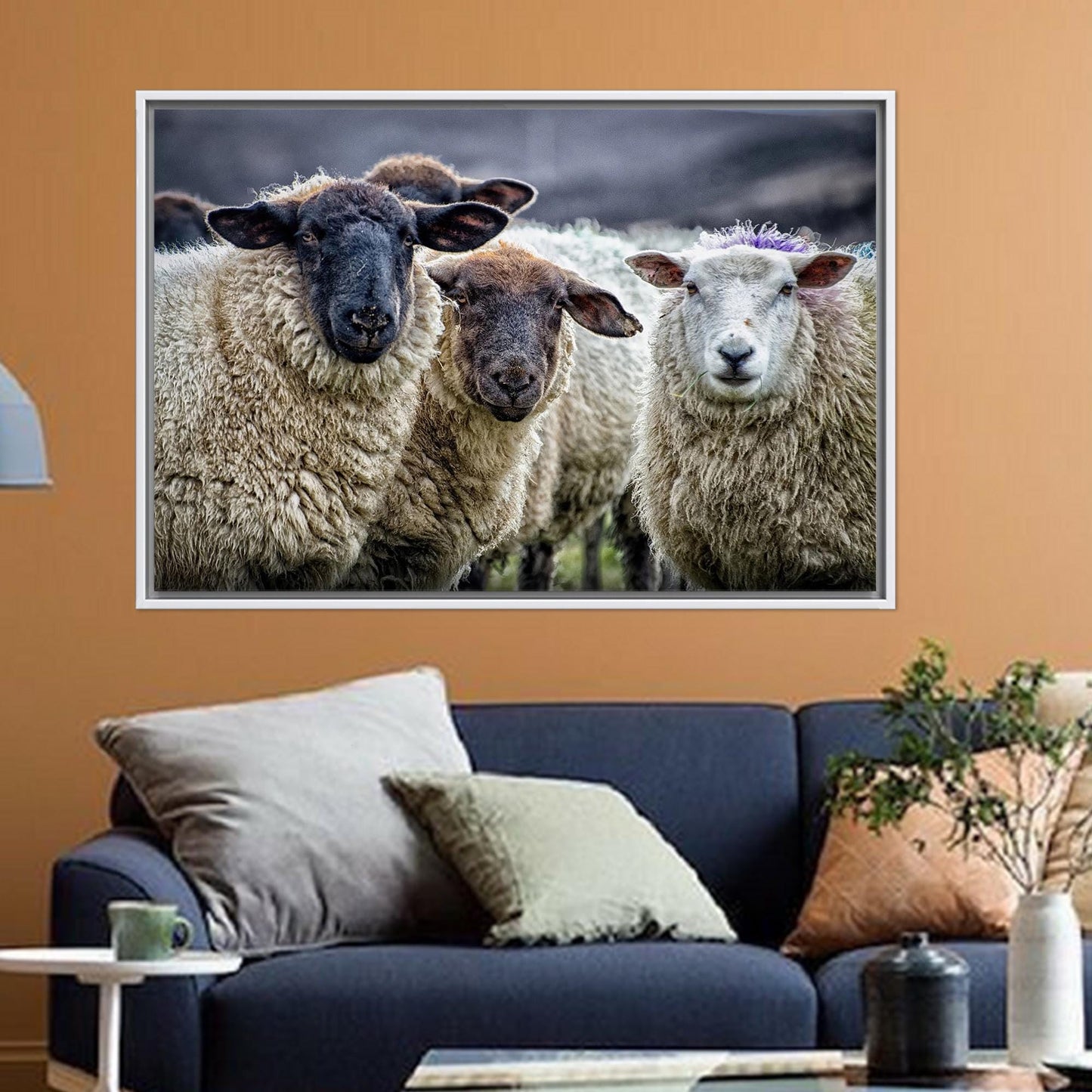 3D Sheep Art Canvas Print for Farmhouse Wall Decor - Personalized Bridesmaid Gift