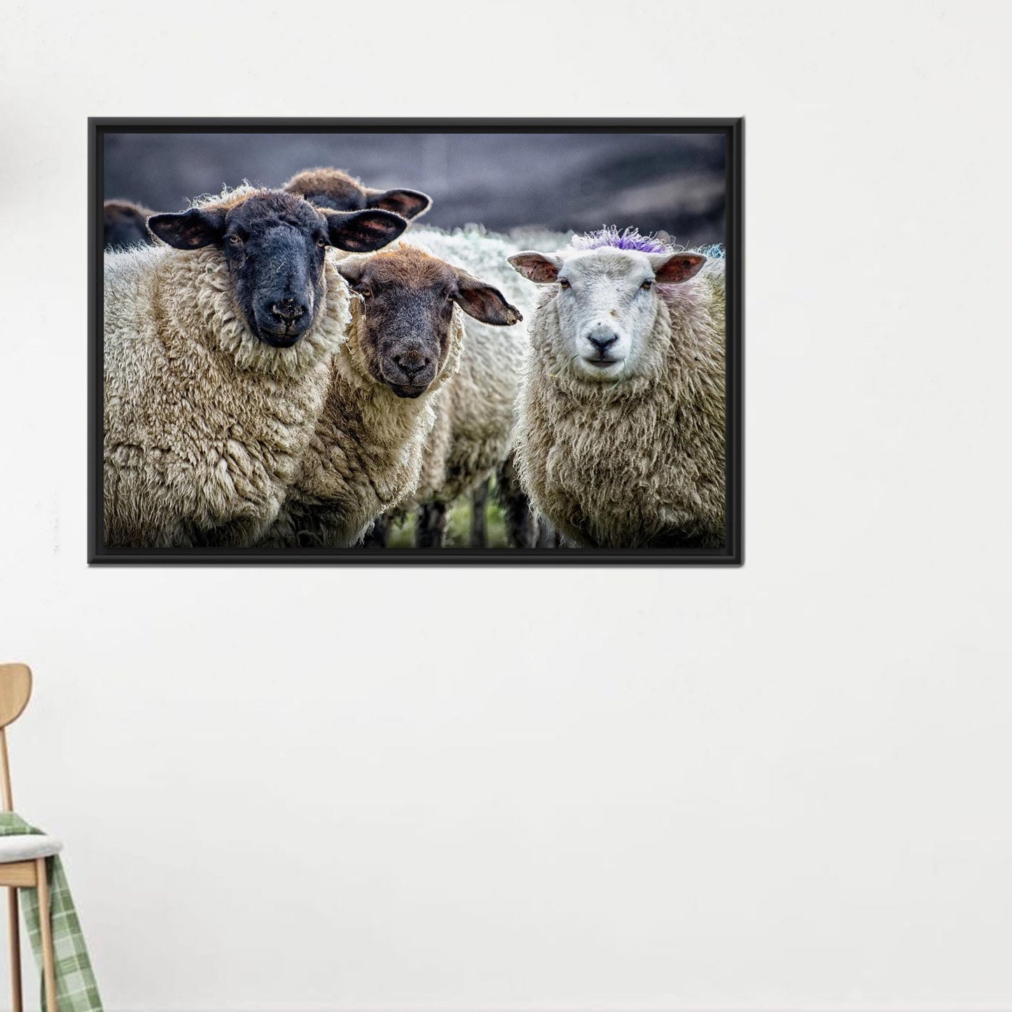3D Sheep Art Canvas Print for Farmhouse Wall Decor - Personalized Bridesmaid Gift