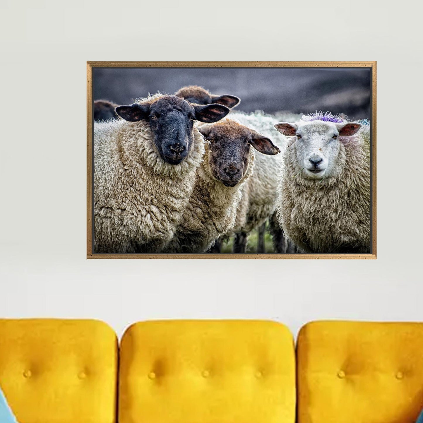3D Sheep Art Canvas Print for Farmhouse Wall Decor - Personalized Bridesmaid Gift