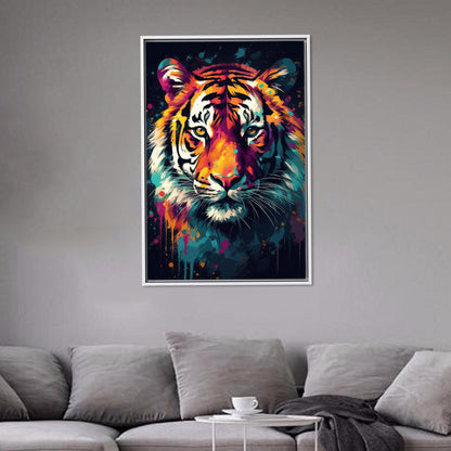 Colorful Tiger Abstract Canvas Print