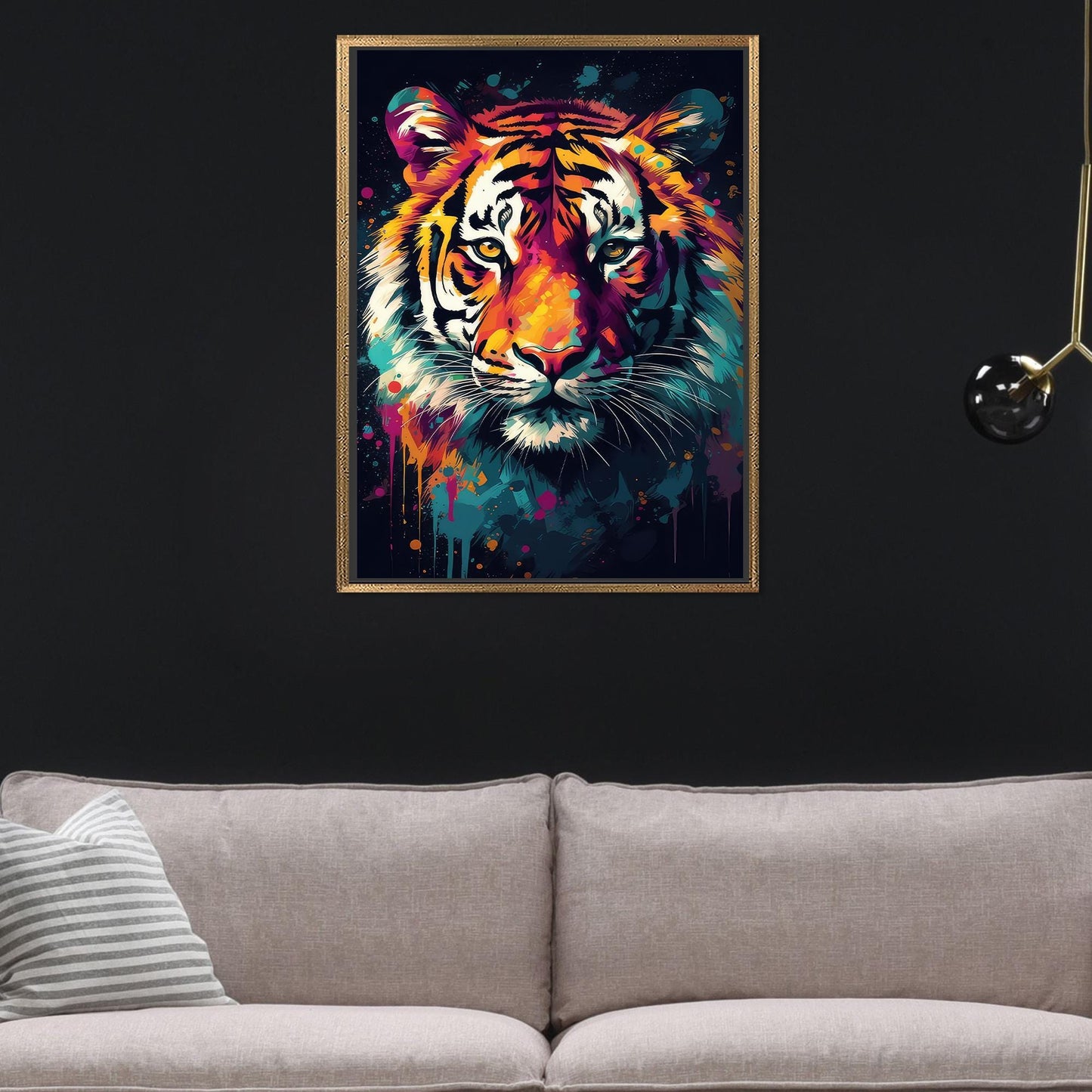 Colorful Tiger Abstract Canvas Print