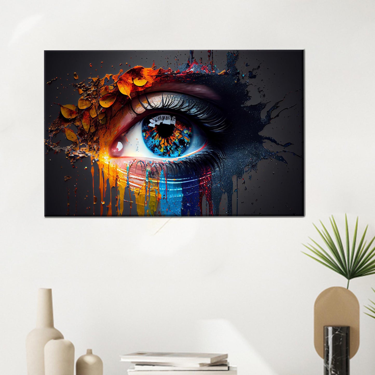 Modern Abstract Eye 3D Canvas Print, Personalized Baby Girl Gift, Eye Illustration Canvas Decor