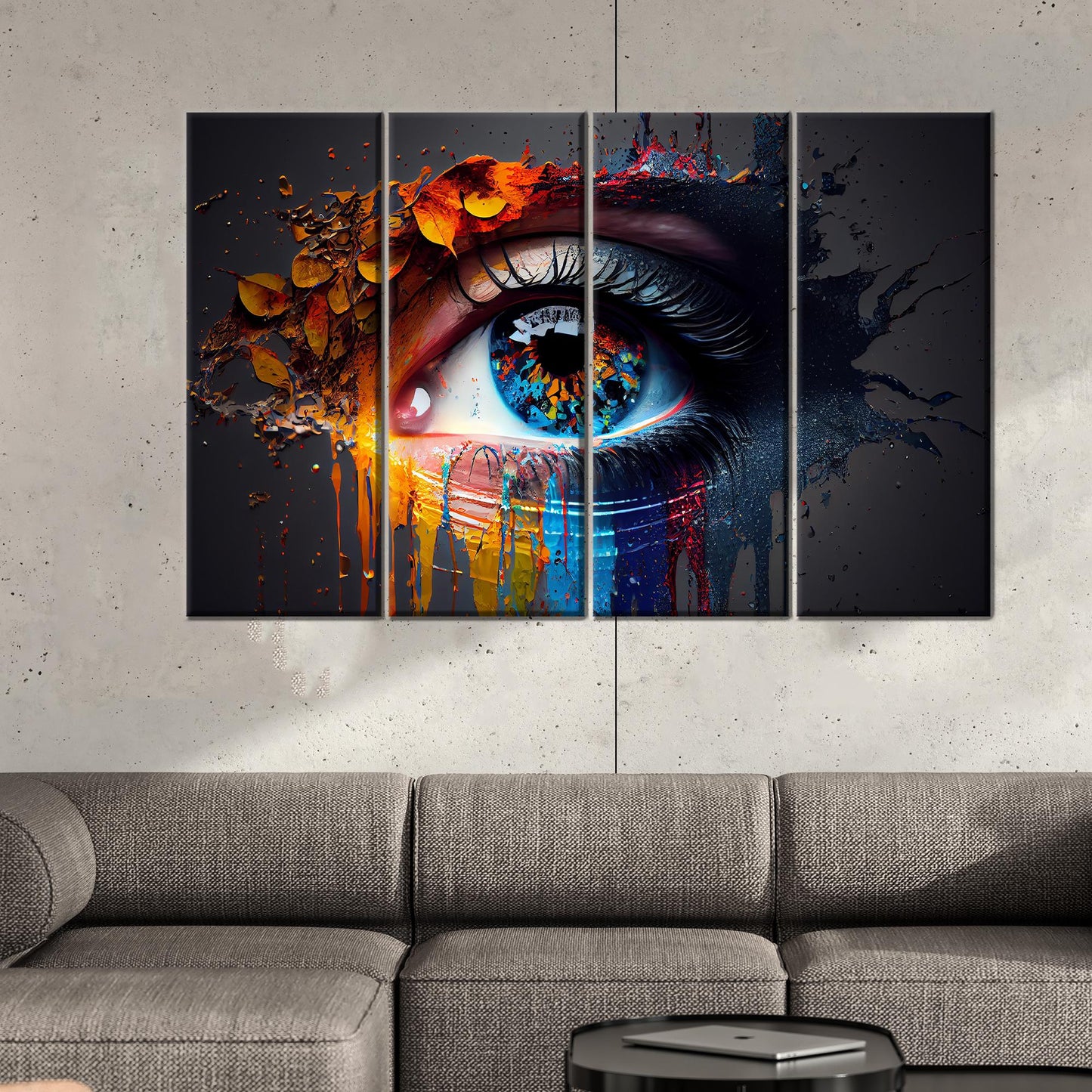 Modern Abstract Eye 3D Canvas Print, Personalized Baby Girl Gift, Eye Illustration Canvas Decor