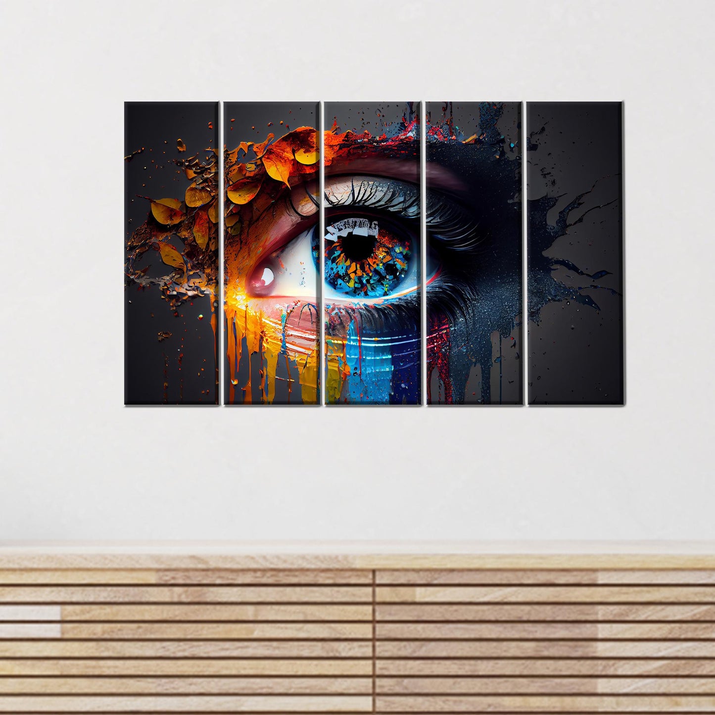Modern Abstract Eye 3D Canvas Print, Personalized Baby Girl Gift, Eye Illustration Canvas Decor