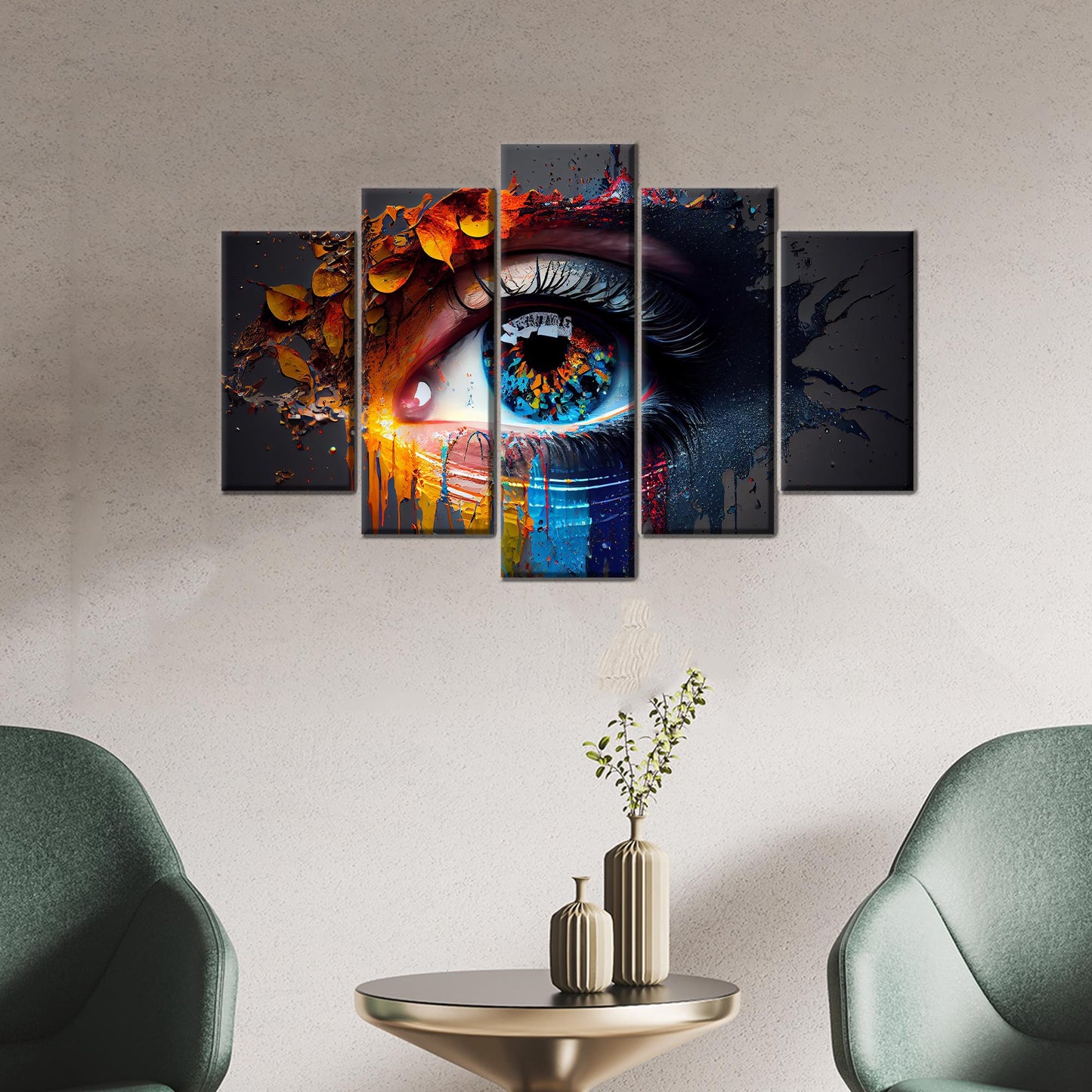 Modern Abstract Eye 3D Canvas Print, Personalized Baby Girl Gift, Eye Illustration Canvas Decor