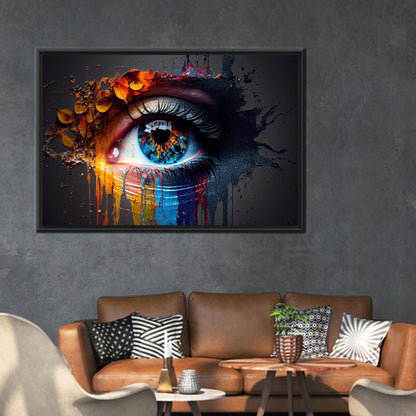 Modern Abstract Eye 3D Canvas Print, Personalized Baby Girl Gift, Eye Illustration Canvas Decor