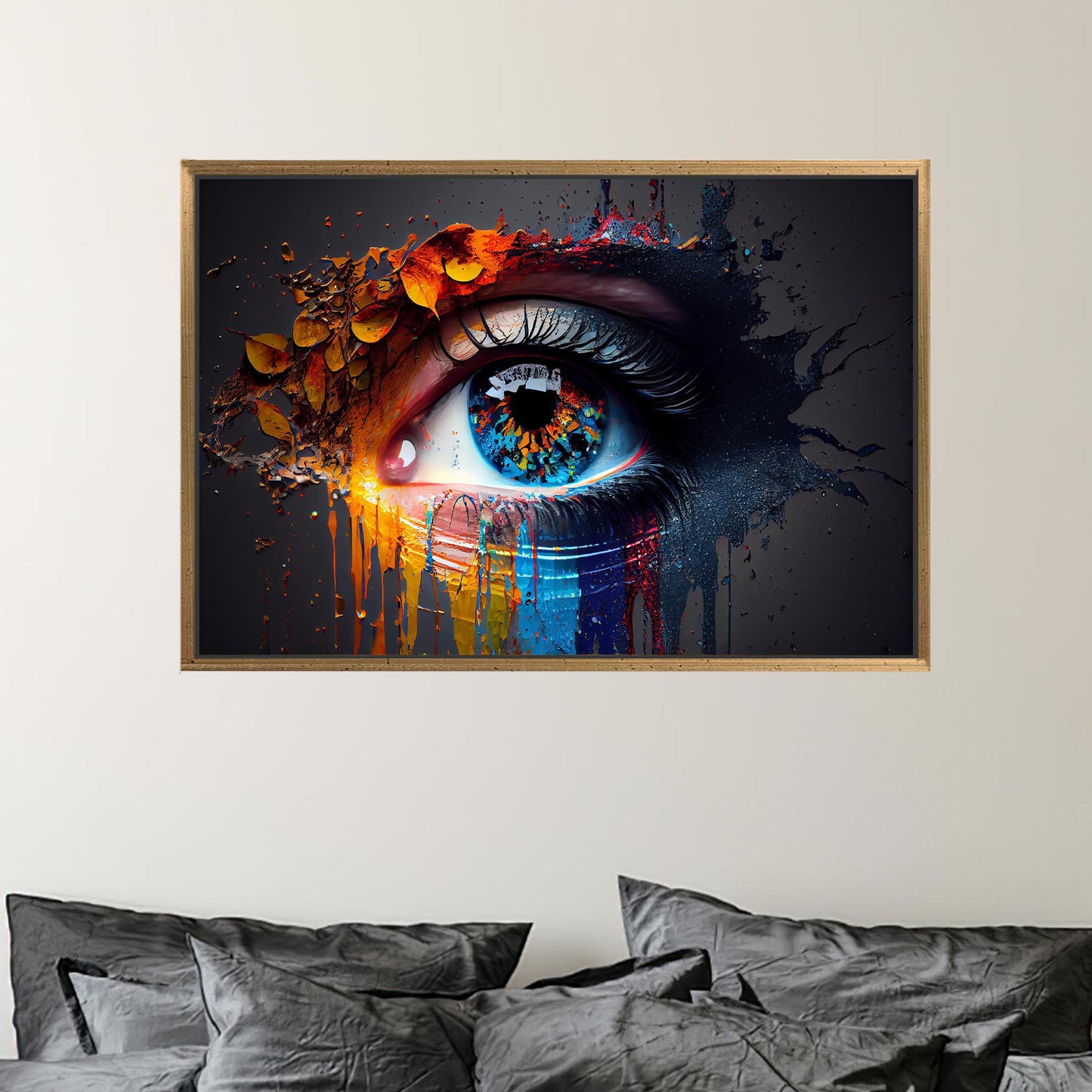 Modern Abstract Eye 3D Canvas Print, Personalized Baby Girl Gift, Eye Illustration Canvas Decor