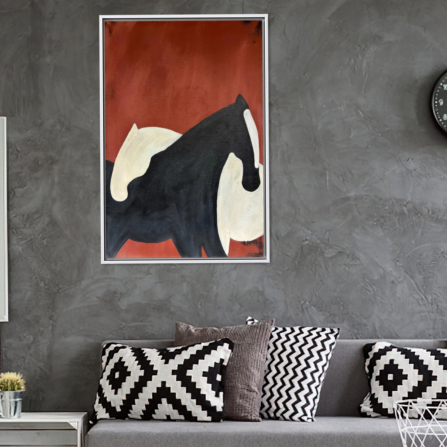 Abstract Horse Couple Canvas Print