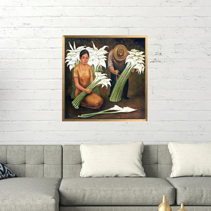 Diego Rivera Canvas Poster: Personalized Gift for Mom, 3D Flower Canvas Decor, Wall Art