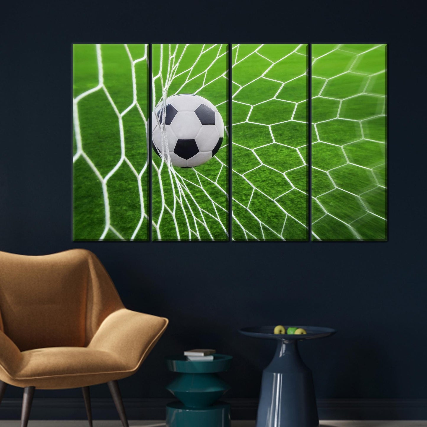 Minimalist Bedroom Soccer Boys' Rooms Canvas Print