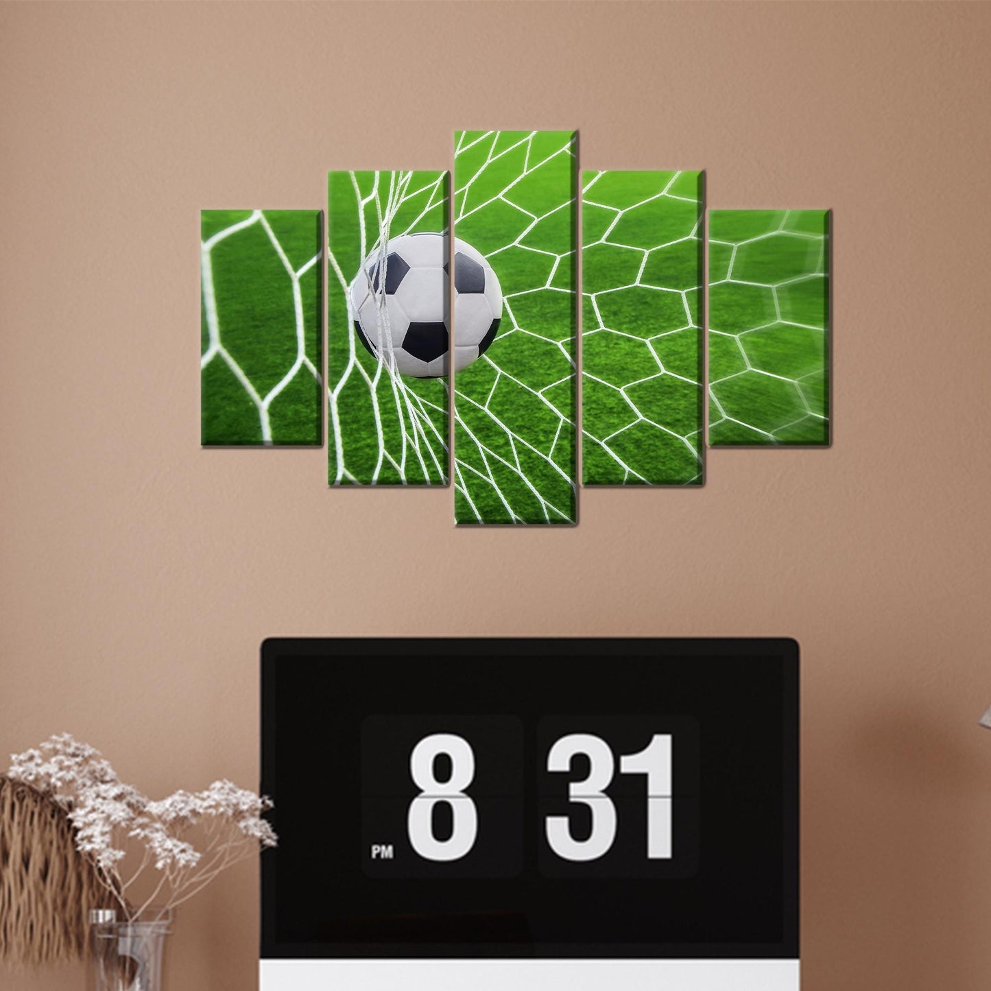 Minimalist Bedroom Soccer Boys' Rooms Canvas Print