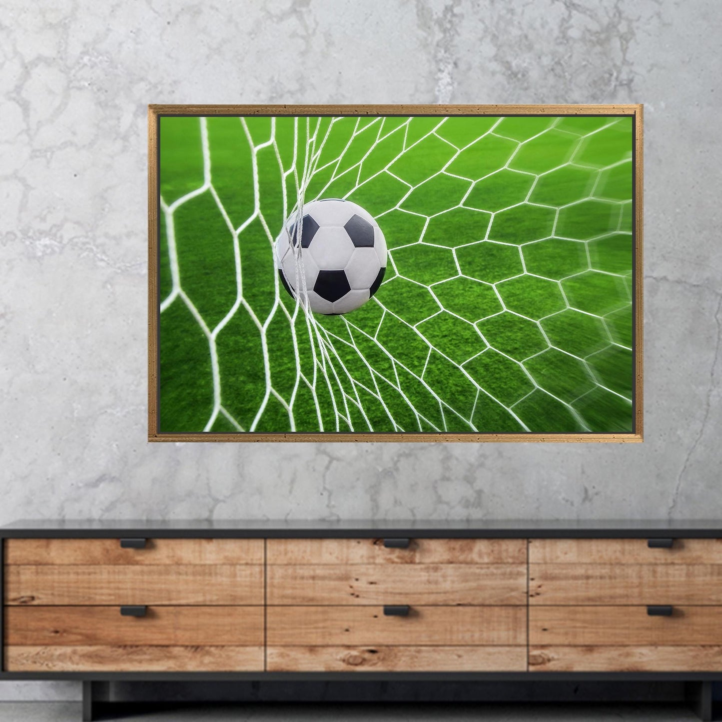 Minimalist Bedroom Soccer Boys' Rooms Canvas Print