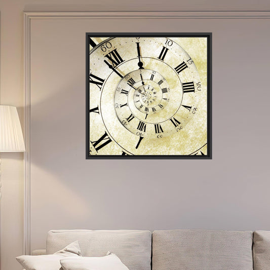 Vintage Old Clock Print 3D Canvas, Minimalist Wall Art for Wedding Decor and Office