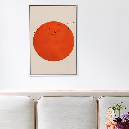 Birds Boho Blood Moon and Canvas Print