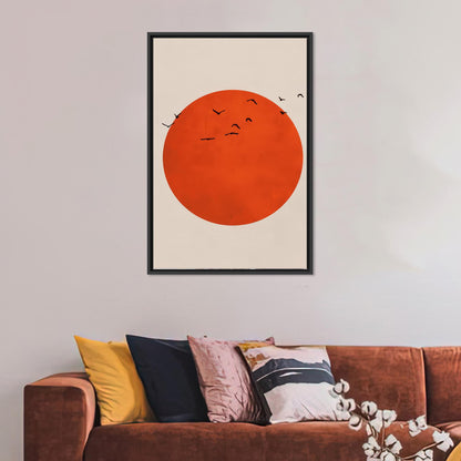 Birds Boho Blood Moon and Canvas Print