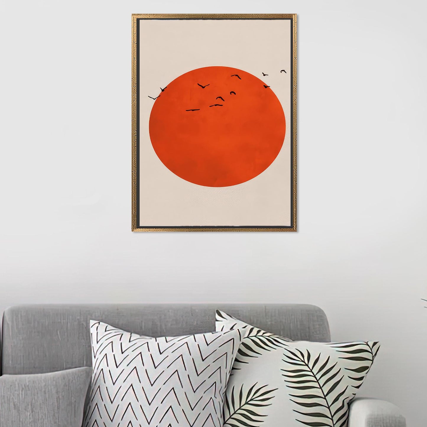 Birds Boho Blood Moon and Canvas Print