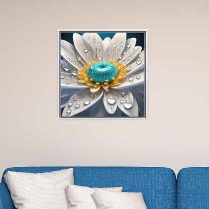 White Flower Blooming Daisy Canvas Print