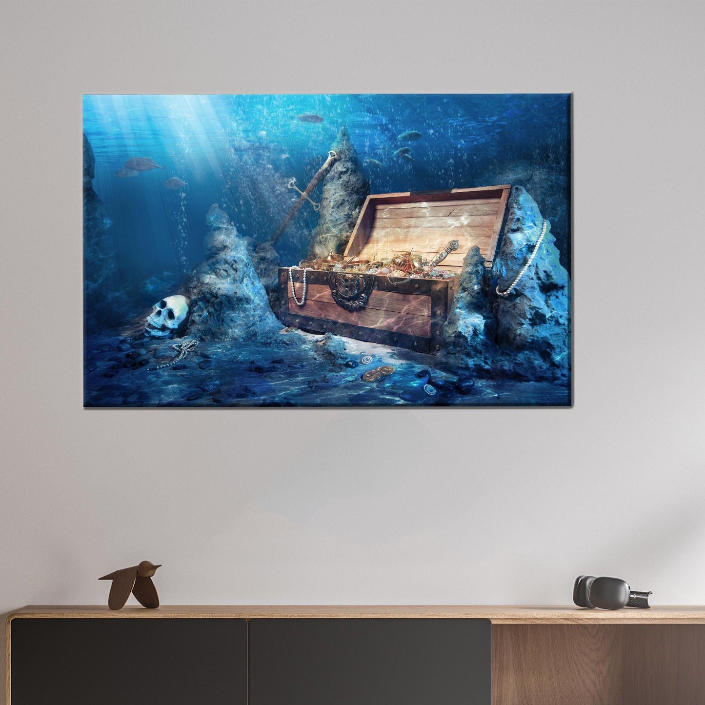 Treasure Chest Underwater Pirates Canvas Print