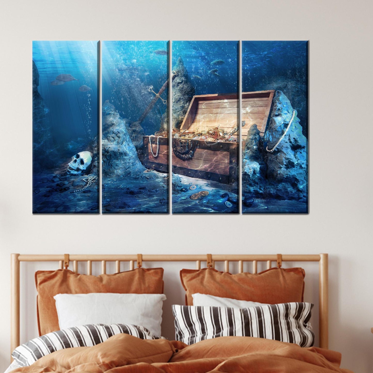Treasure Chest Underwater Pirates Canvas Print