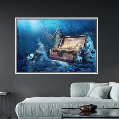 Treasure Chest Underwater Pirates Canvas Print