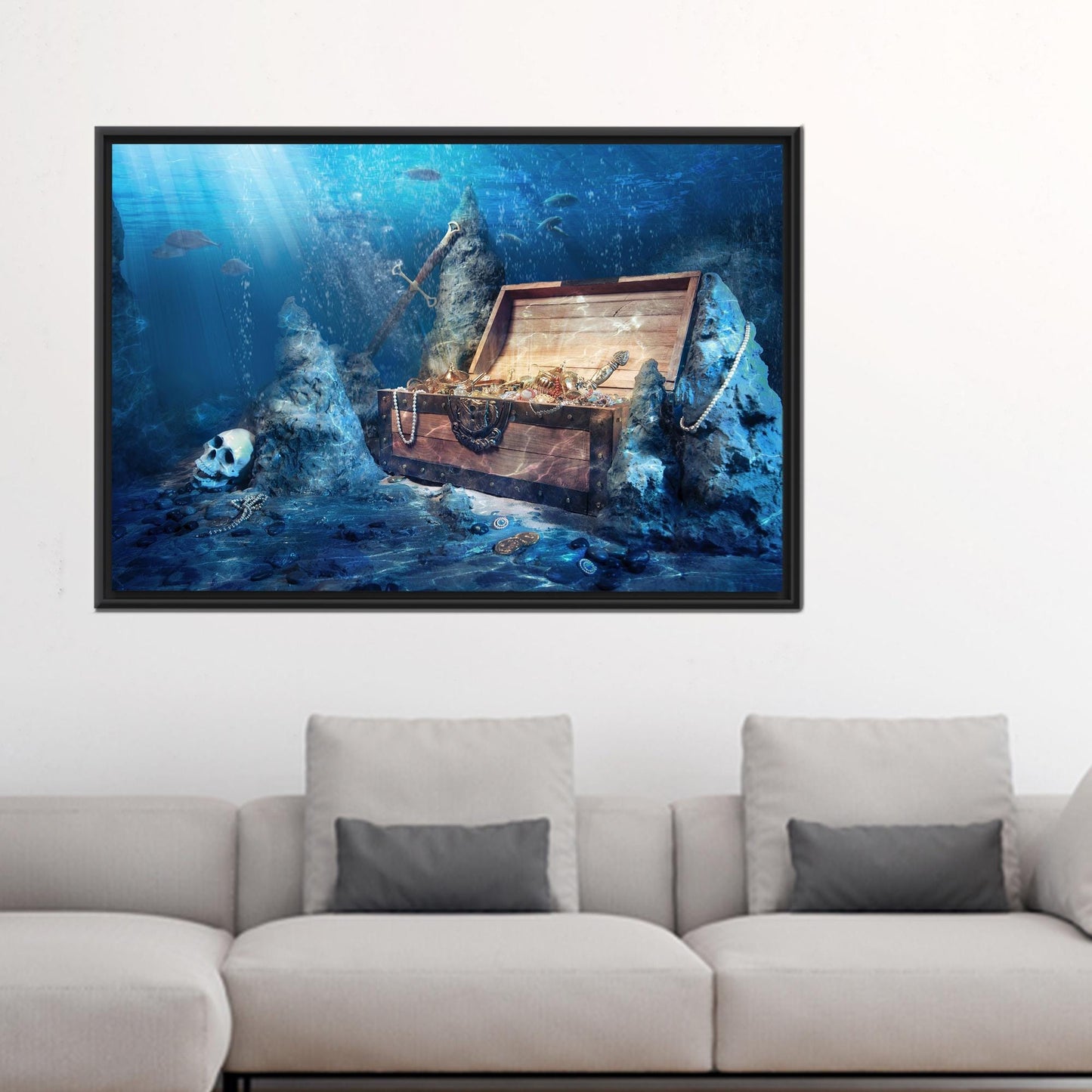 Treasure Chest Underwater Pirates Canvas Print
