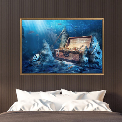 Treasure Chest Underwater Pirates Canvas Print
