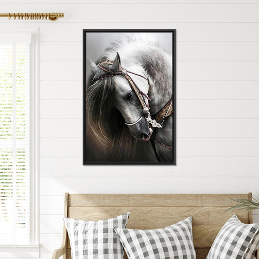 Modern Horse Art Canvas Print, Large Farmhouse Decor, Christmas Gift, Personalized Wedding Art
