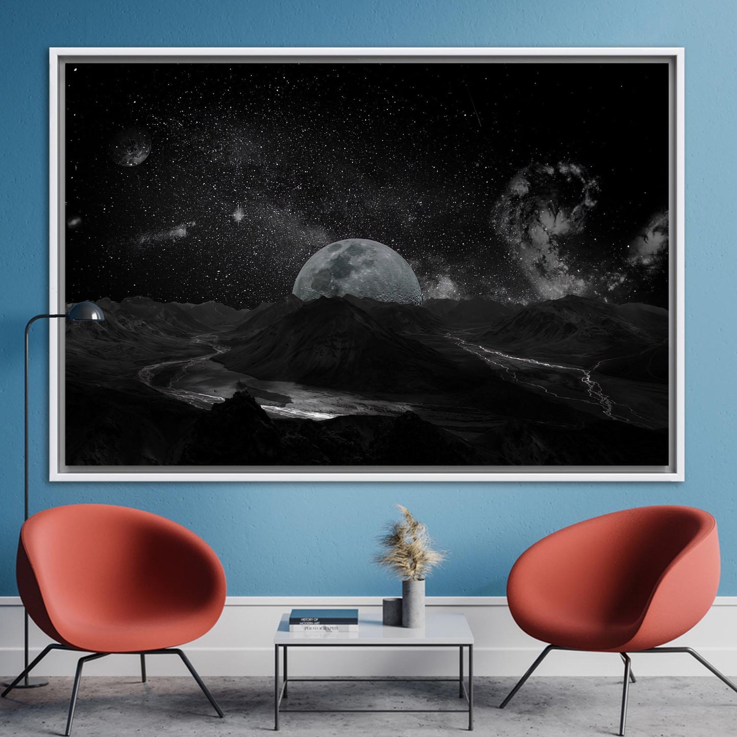Starry Sky Landscape Galaxy Canvas Print