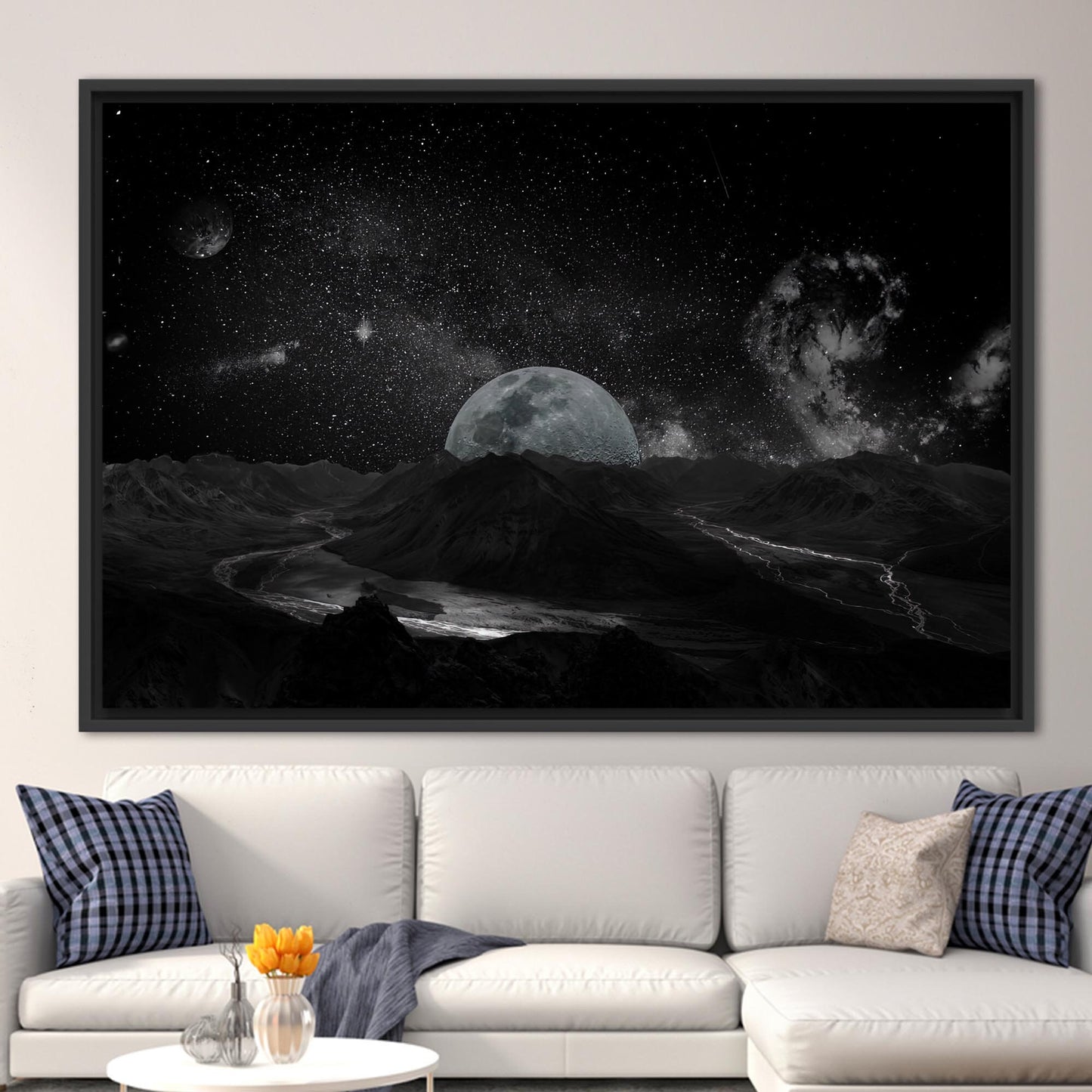 Starry Sky Landscape Galaxy Canvas Print