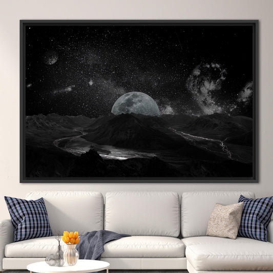 Starry Sky Landscape Canvas Print - Galaxy Art for Modern Home Decor